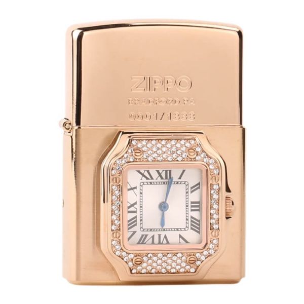 Zippo xuất Nhật gắn mặt đồng hồ cao cấp ZN295
