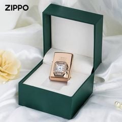 Zippo xuất Nhật gắn mặt đồng hồ cao cấp ZN295