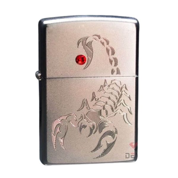Zippo Satin Khắc Bọ Cạp Đính Đá ZN69