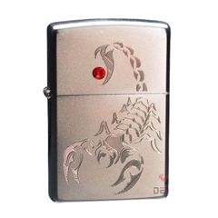 Zippo Satin Khắc Bọ Cạp Đính Đá ZN69