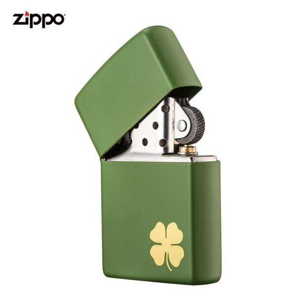 Bật lửa zippo Mỹ cỏ 4 lá sơn xanh Z51