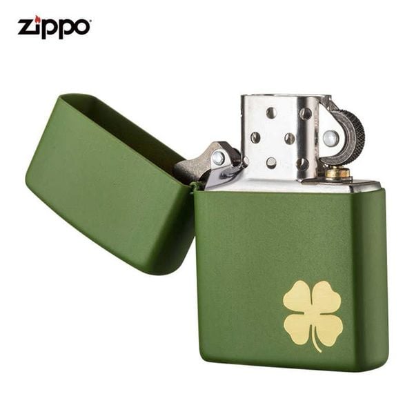 Bật lửa zippo Mỹ cỏ 4 lá sơn xanh Z51