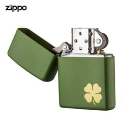 Bật lửa zippo Mỹ cỏ 4 lá sơn xanh Z51