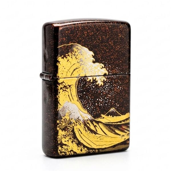 Zippo Sơn Mài Chủ Đề Bức Tranh Sóng Lừng Ở Kanagawa ZN367