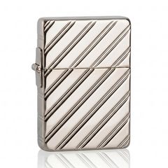 Zippo Tái Bản 1935 Mạ Bạch Kim Kẻ Chéo Platinum Plate ZN389