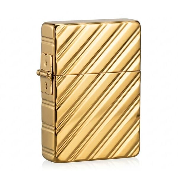 Zippo Tái Bản 1935 Mạ Bạch Kim Kẻ Chéo Platinum Plate ZN389