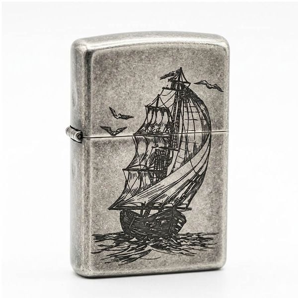 Zippo đồng khắc hình thuyền ZK160