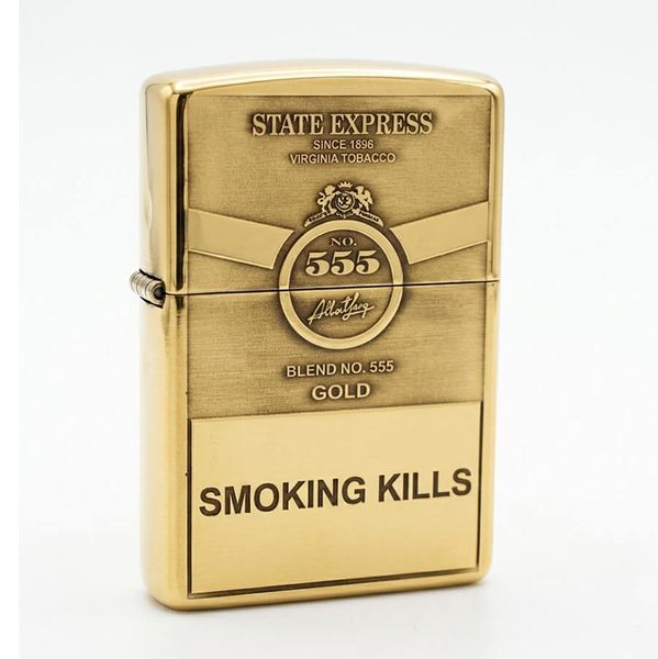 Zippo Khắc Sâu Chủ Đề Thương Hiệu Thuốc Lá 555 ZK58