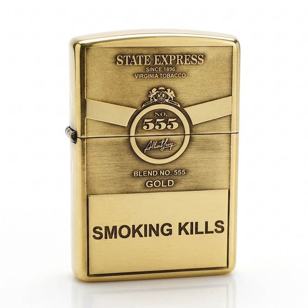 Zippo Khắc Sâu Chủ Đề Thương Hiệu Thuốc Lá 555 ZK58