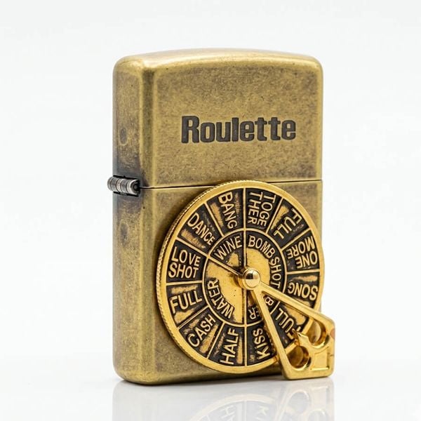 Zippo Đồng Bụi Ốp Vòng Quay Uống Rượu Roulette ZN125