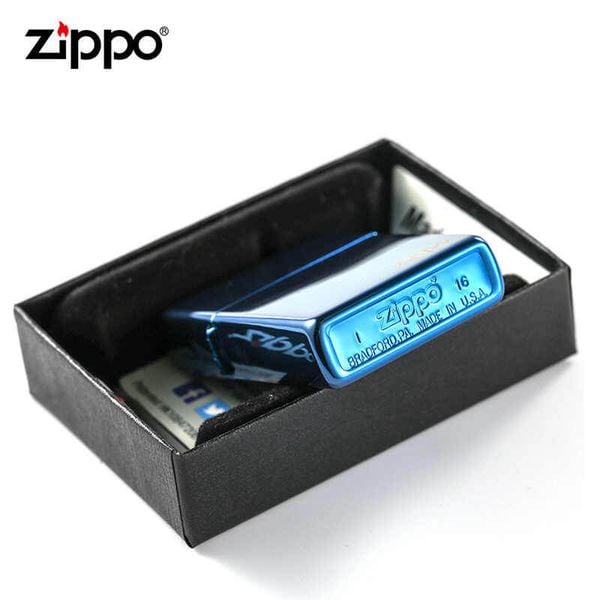 Zippo Sơn Xanh Sapphire Khắc Logo ZT20