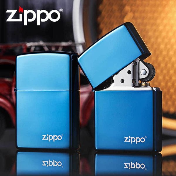 Zippo Sơn Xanh Sapphire Khắc Logo ZT20