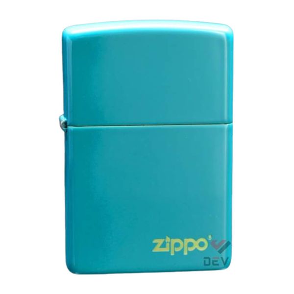 Zippo Sơn Màu Ngọc Lam In Logo Zippo Flat Turquoise ZT18