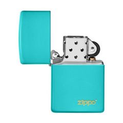 Zippo Sơn Màu Ngọc Lam In Logo Zippo Flat Turquoise ZT18