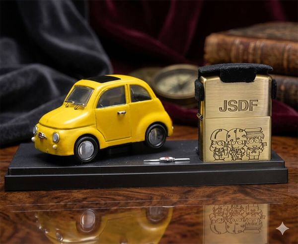 Zippo 1998 Kèm Mô Hình Xe Để Bàn – Đời XIV La Mã – Bộ Sưu Tập Decor Xe Cổ Đẳng Cấp C48