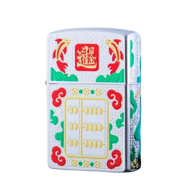 Bật lửa xăng đá Zorro chủ đề bàn tính tài vận bản giới hạn Z2-1150