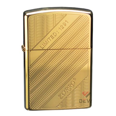 bật lửa chính hãng Zorro khắc hoa văn chéo bản giới hạn Z92098