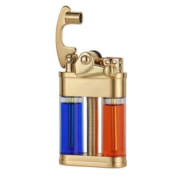 Bật lửa xăng đá chính hãng Zorro 2 bình chứa trong suốt đánh lửa bán tự động Z721