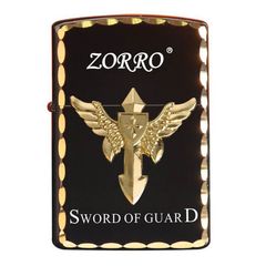 Bật lửa xăng đá Zorro ốp Emblem chủ đề Sword Of Guard Z8667