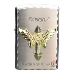 Bật lửa xăng đá Zorro ốp Emblem chủ đề Sword Of Guard Z8667