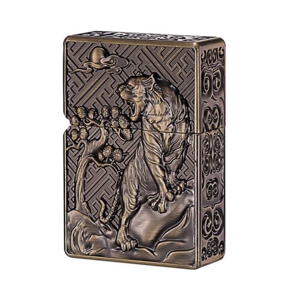 Bật lửa xăng đá Zorro bọc vỏ dày ốp hình Hổ gầm Z-KJ1018