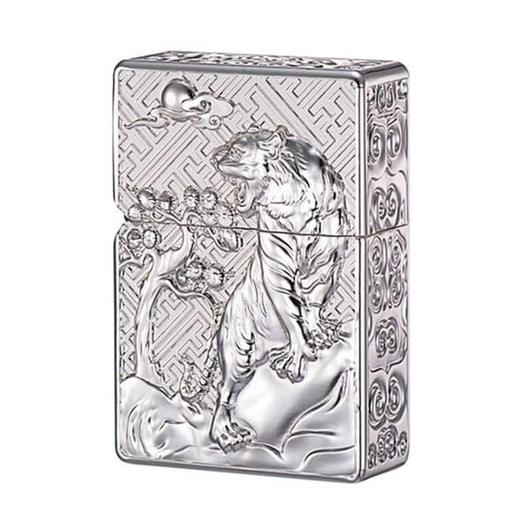 Bật lửa xăng đá Zorro bọc vỏ dày ốp hình Hổ gầm Z-KJ1018