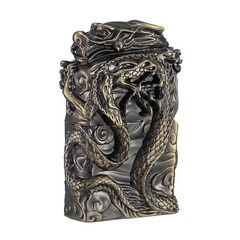 Bật lửa xăng đá Zorro bọc vỏ dày ốp tượng rồng chầu Z-KJ1009