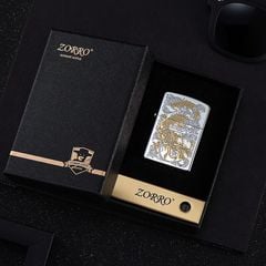 Bật lửa xăng Zorro hình rồng Á Đông mạ vàng bản giới hạn Z92113