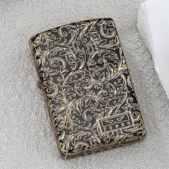 Bật lửa xăng đá Zorro hoa văn cổ điển mạ vàng bản giới hạn Z2-1079