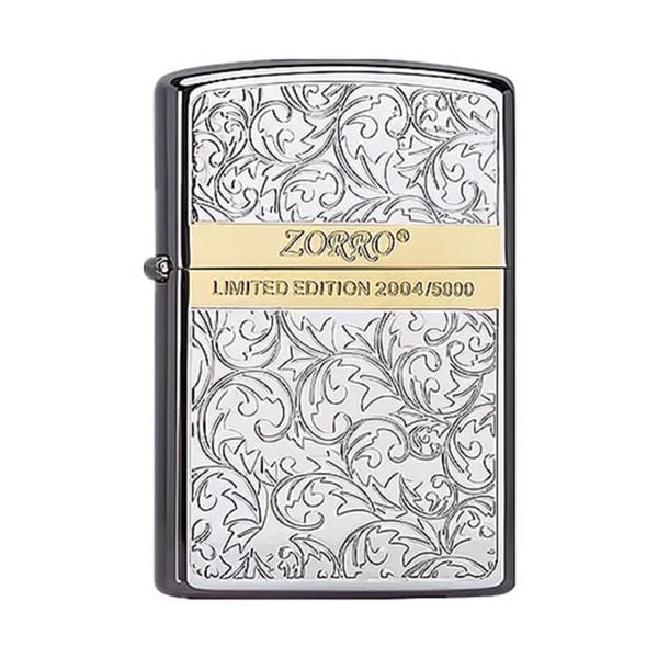 Bật lửa Zorro hoa văn Venetian viền ngang mạ vàng giới hạn Z92067
