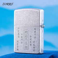 Bật lửa xăng đá Zorro khắc đầu lân may mắn số giới hạn Z91909