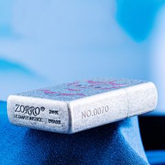Bật lửa xăng đá Zorro khắc đầu lân may mắn số giới hạn Z91909