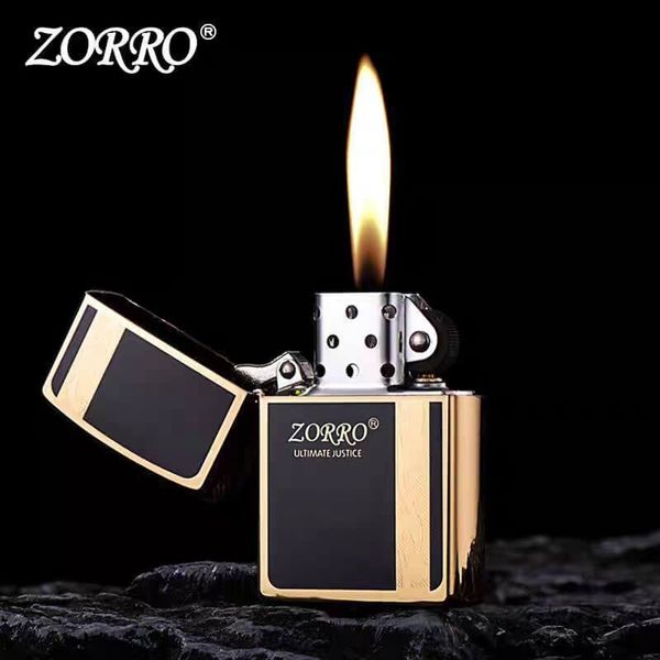 Bật Lửa Xăng Đá Zorro Sơn Mài Dải Hoa Văn Z9610