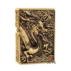 Bật lửa xăng đá Zorro bọc vỏ dày khắc nổi rồng thần Z-KJ1024