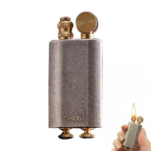 Bật lửa xăng chính hãng Zorro mini phong cách cổ điển chụp bấc Z770