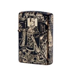 Bật lửa xăng đá Zorro chủ đề Tần Thủy Hoàng Đế mạ vàng Z2-1071