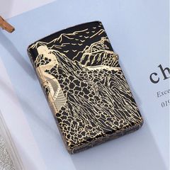 Bật lửa xăng đá Zorro chủ đề Vạn Lý Trường Thành mạ vàng Z2-1076