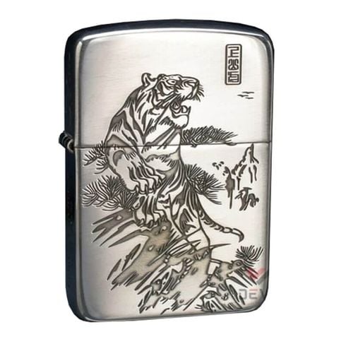 Zippo Bạc Khối Tái Bản 1941 Hình Hổ Núi BK45
