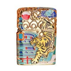 Zippo Bọc Lưới Mạ Vàng Chủ Đề Chúa Sơn Lâm Rời Núi ZN189