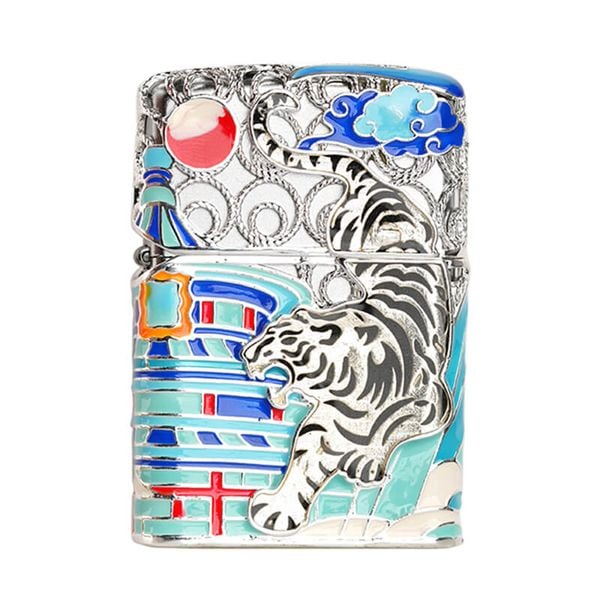 Zippo Bọc Lưới Mạ Vàng Chủ Đề Chúa Sơn Lâm Rời Núi ZN189