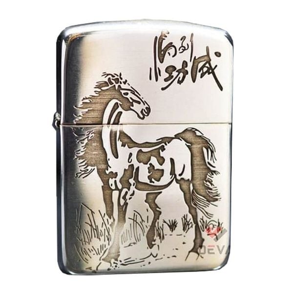 Zippo Bạc Khối Tái Bản 1941 Chủ Đề Ngựa Bản Giới Hạn BK70