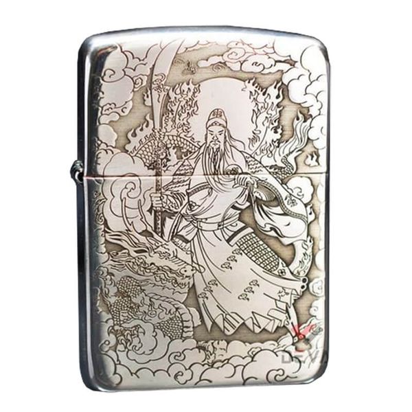 Zippo Bạc Khối Tái Bản 1941 Khắc Quan Vũ BK35