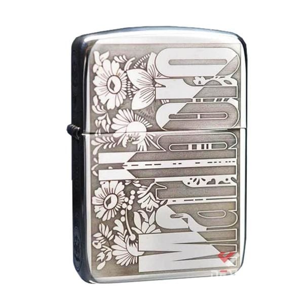 Zippo Bạc Khối Tái Bản 1941 Khắc Chủ Đề Thương Hiệu Marlboro BK54