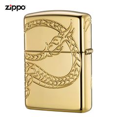 Zippo Armor khắc chìm rồng vàng mắt đỏ Red Eye Dragon Gold Plate Z144