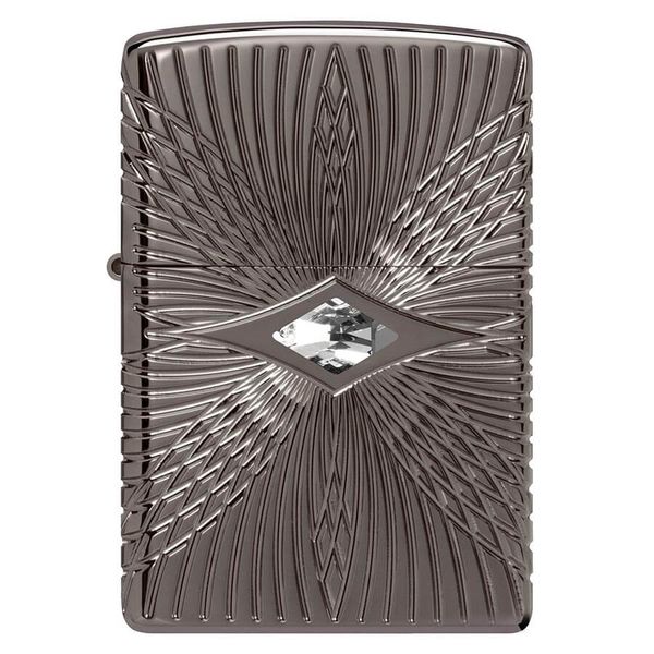 Zippo Armor luxury khắc MultiCut Đính Đá Crystal Black Ice Z149