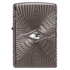 Zippo Armor luxury khắc MultiCut Đính Đá Crystal Black Ice Z149