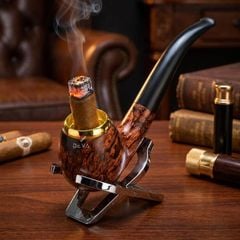 Tẩu hút Xì Gà thân gỗ cán cong Freesize TG08