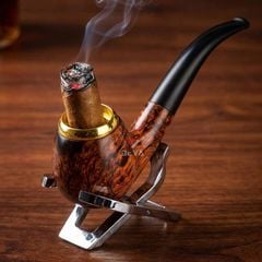 Tẩu hút Xì Gà thân gỗ cán cong Freesize TG08