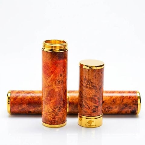 Ống đựng Xì Gà 1 điếu gỗ nu hoa huyết long OG01