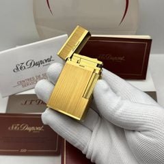 S.T. Dupont Ligne 2 (2 Lỗ) - Bọc Vàng 20 Microns - Thiết Kế Trơn Classic Sang Trọng DPH83